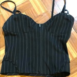Guess Jeans ZIP UP Bustier Top w/ Boning
